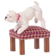 (image for) Dollhouse Scale Model White Standing West Highland Terrier Dog