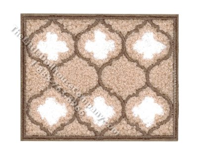 (image for) Miniature Beige Moroccan Trellis Patterned Rug for Dollhouses - 3.75"x3"