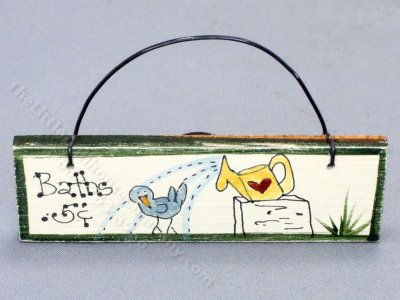 (image for) Miniature 'Baths 5 cents' Garden Sign for Dollhouses