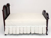 (image for) Miniature Mahogany Double Bed with Rounded Head and Footboards