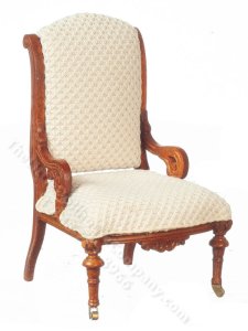 (image for) Miniature Restoration Chair for Dollhouses - Walnut