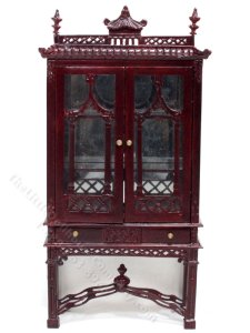 (image for) Mahogany China Cabinet for Dollhouses