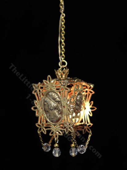 (image for) Dollhouse Miniature Gwynevere Pendant Lantern Chandelier - 12V
