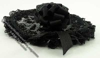 (image for) Dollhouse Miniature Black Lace Ladies Hat