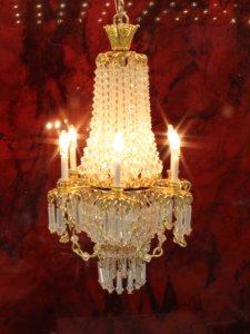 (image for) Dollhouse Scale 6 Arm Candle with Chain Chandelier