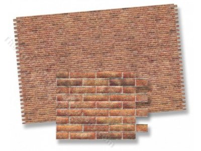 (image for) Dollhouse Scale Model 1/2" Modern Brick Paper