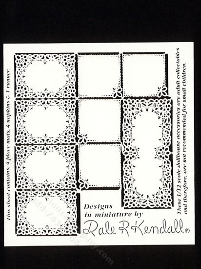 (image for) Miniature Placemats by Jeannetta Kendall for Dollhouses