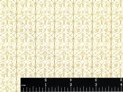 (image for) Dollhouse Scale Model Yellow Filigree Wallpaper