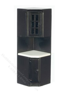 (image for) Miniature Modern Black Kitchen Corner Cabinet
