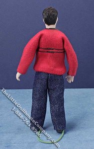 (image for) Miniature Brown Haired Man in Red Sweater by Cindy's Dolls