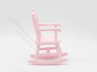(image for) Miniature Soft Pink Rocking Chair for Dollhouses