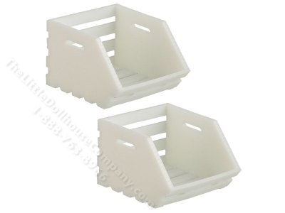 (image for) Miniature Vegetable Crates for Dollhouses - White