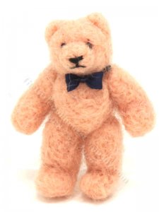 (image for) Miniature Medium Pink Mohair Teddy Bear by Erna Meyer