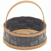 (image for) Miniature Round Blue Basket with Handle for Dollhouses