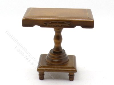 (image for) Miniature Walnut Pedestal Table for Dollhouses