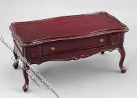 (image for) Miniature Mahogany Coffee Table with Drawer for Dollhouses