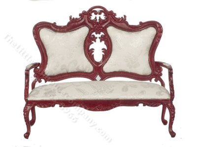 (image for) Miniature Victorian Sofa For Dollhouses - Mahogany