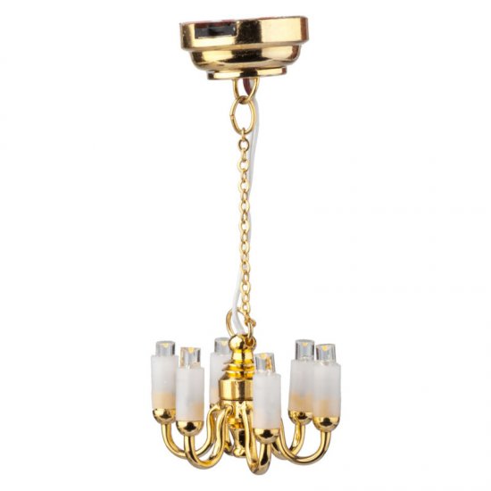 (image for) Miniature 1/2 Scale Six Candle Colonial LED Chandelier