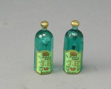 (image for) Dollhouse Miniature 2 Glass Medicine Bottles