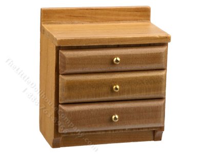 (image for) Miniature Oak Nightstand for Dollhouses