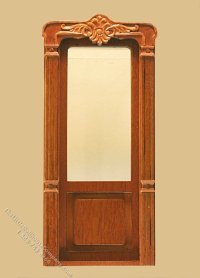 (image for) Miniature McAllister Carved Exterior Door, Walnut