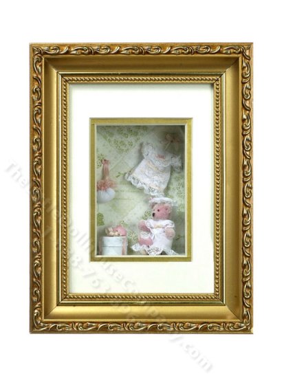(image for) Miniature Baby Bear Framed Shadow Box