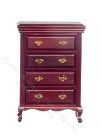 (image for) Miniature Mahogany Chest of Drawers for Dollhouses
