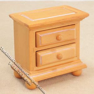 (image for) Miniature Oak Nightstand for Dollhouses