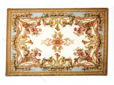(image for) Miniature Medium 'Vanessa' Rug - Gold and Blue Floral