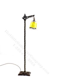 (image for) Art Deco Brass Bridge Floor Lamp - Yellow Shade by Jim Pounder