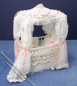 (image for) Miniature White Covered Crib by Serena Johnson
