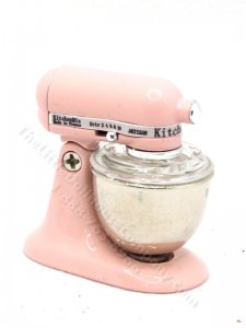 (image for) Miniature Pink Metal Hinged Kitchen Stand Mixer
