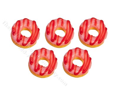 (image for) Miniature Pink and Red Donuts for Dollhouses (5pcs)