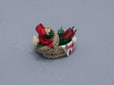 (image for) Miniature Christmas Basket for Dollhouses