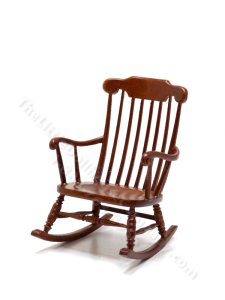 (image for) Miniature Cape Cod Rocker for Dollhouses - WALNUT