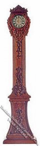 (image for) Miniature Walnut New Hope High Clock for Dollhouses