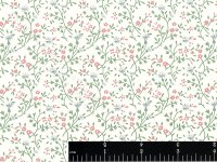 (image for) Blue and Pink Floral Vine Miniature Wallpaper for Dollhouses