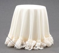 (image for) Miniature Ivory Skirted Table For Dollhouses