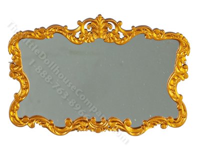 (image for) Miniature Gold Victorian Mirror for Dollhouses