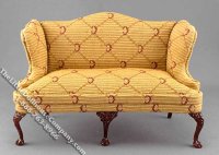 (image for) Miniature Provence Plaid Sofa for Dollhouses