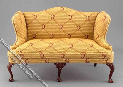(image for) Miniature Provence Plaid Sofa for Dollhouses