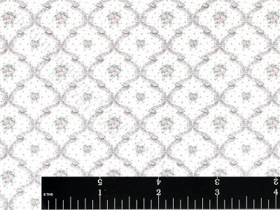 (image for) Blue Fleur D'Amour Miniature Wallpaper for Dollhouses