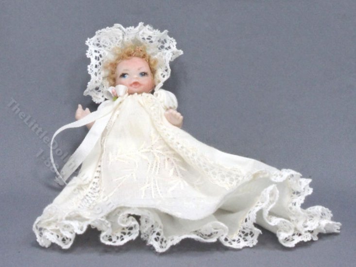(image for) Miniature Baby Doll in Baptismal Gown