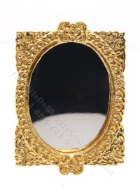 (image for) Miniature Gold Framed Mirror for Dollhouses