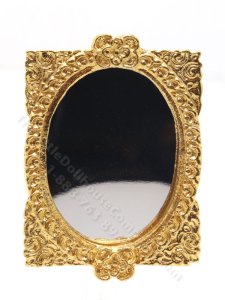 (image for) Miniature Gold Framed Mirror for Dollhouses