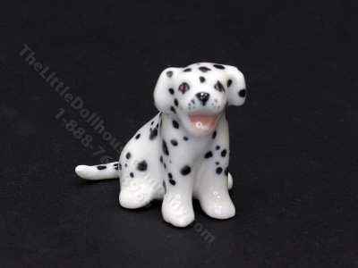 (image for) Miniature Porcelain Dalmatian Figurine for Dollhouses