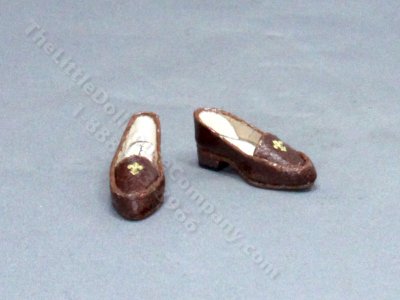 (image for) Brown Leather Loafers with Fleur de Lis by Judith Blondell