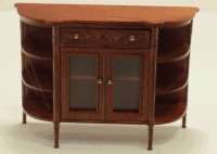 (image for) Miniature Walnut Cabinet with Rounded Side Shelves