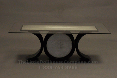 (image for) Miniature Modern Glass Dining Room Table by PRD Miniatures