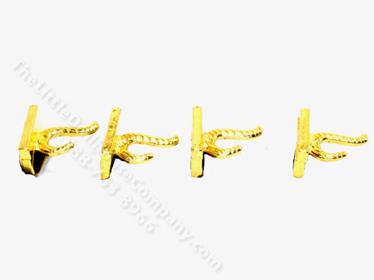 (image for) Dollhouse Individual Gold Wall Hooks (4/pk)
